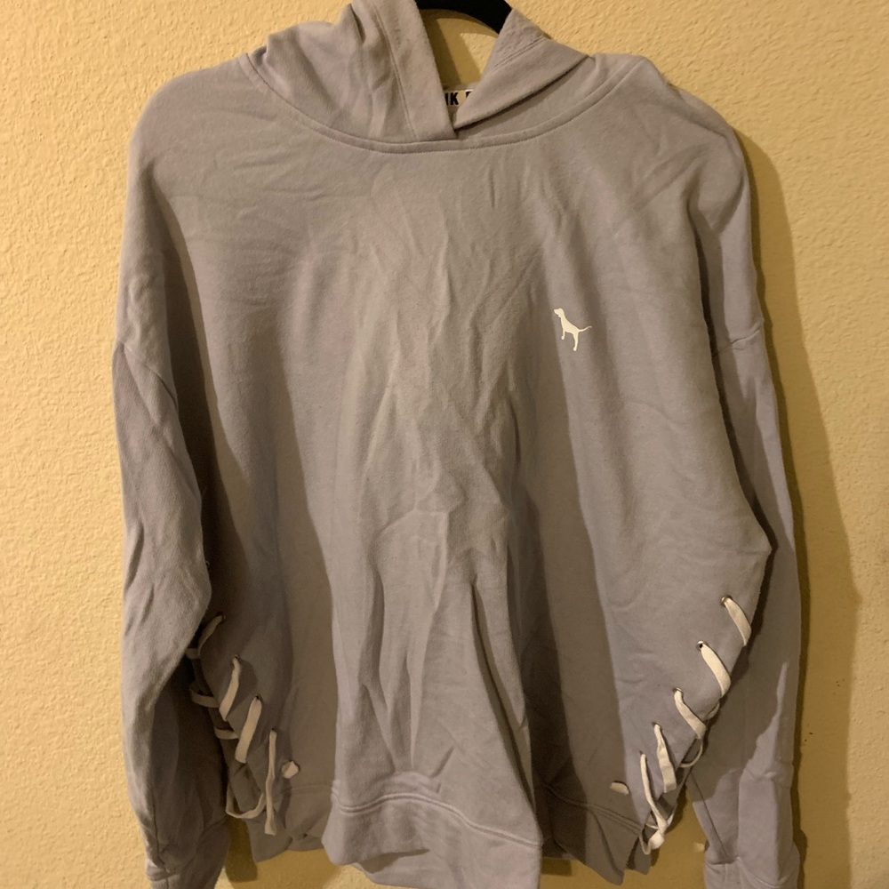 Sky Blue Lace Up Hoodie